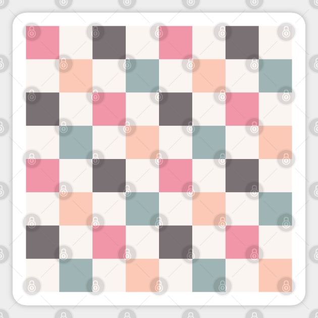 Summer Checkerboard Pattern Retro Vintage Sticker by Mastilo Designs